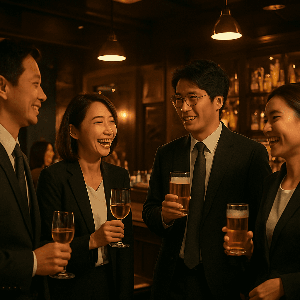 平日の夜に集まる経営者たちの様子