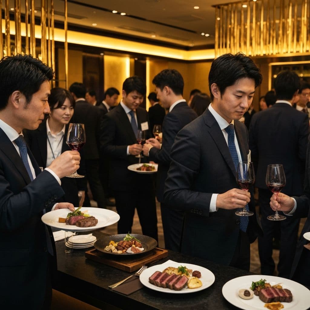 参謀BARのフード併設懇親会の様子